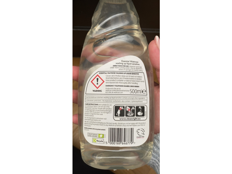Essential Waitrose & Partners Washing Up Liquid, 500 mL