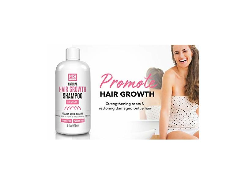 M3 Naturals Hair Growth Shampoo for Thinning Hair and Hair Loss 16 oz