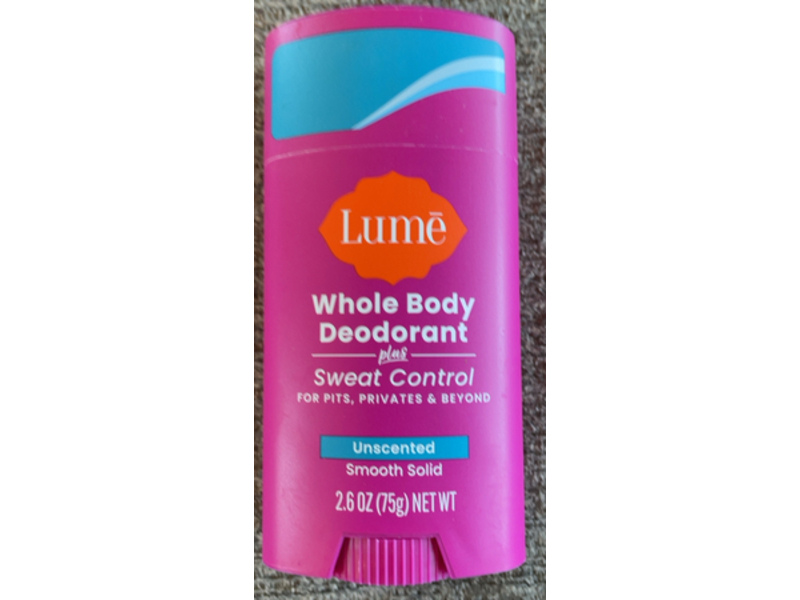 Lume Whole Body Deodorant + Sweat Control, 2.6 oz/75 g