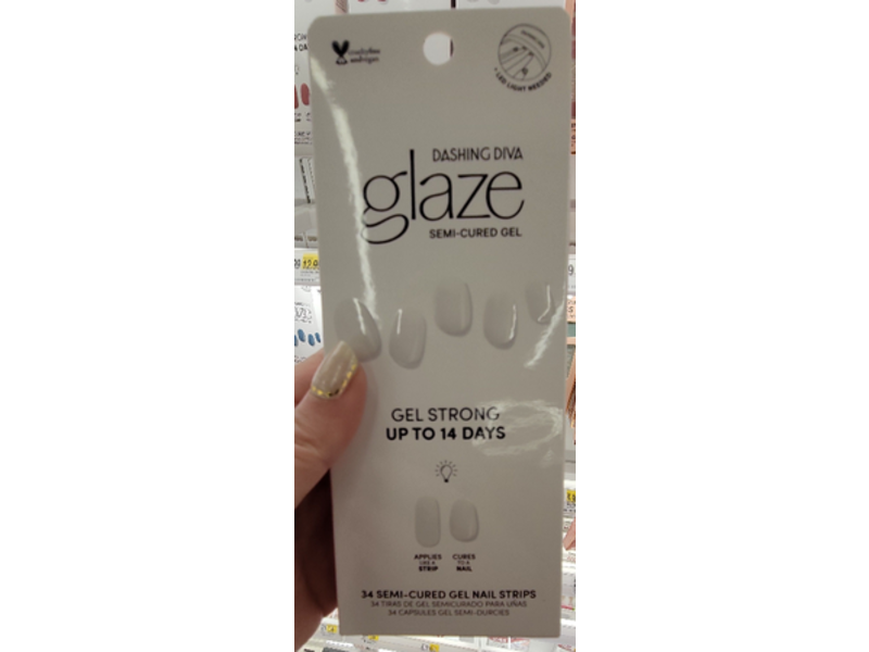 Dashing Diva Glaze Semi-Cured Gel Nail Strips, Gcm07 White, 32 Count
