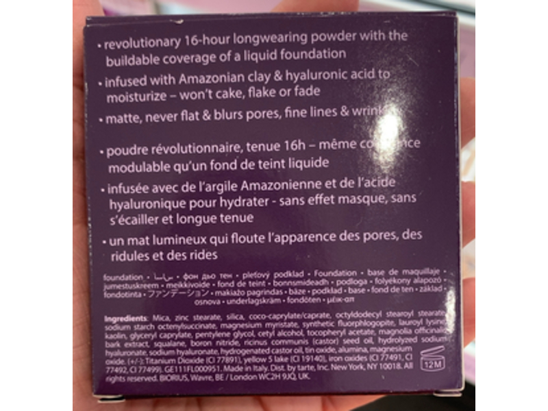 Tarte Amazonian Clay Blurring Powder Foundation, 27S, 0.28 oz/8 g