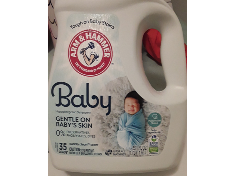 Arm & Hammer Hypoallergenic Baby Liquid Laundry Detergent, 35 Loads, 55.1 fl oz/1.62 L