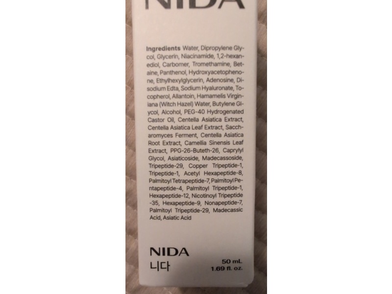 Nida Centella Hydrating Serum, Centella Asiatica + Hyaluronic Acid, 1.69 fl oz/50 mL
