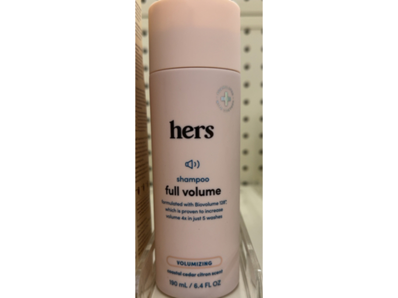 Hers Full Volume Shampoo, Coostal Cedar Citron Scent, 6.4 fl oz/190 mL, Pack Of 2