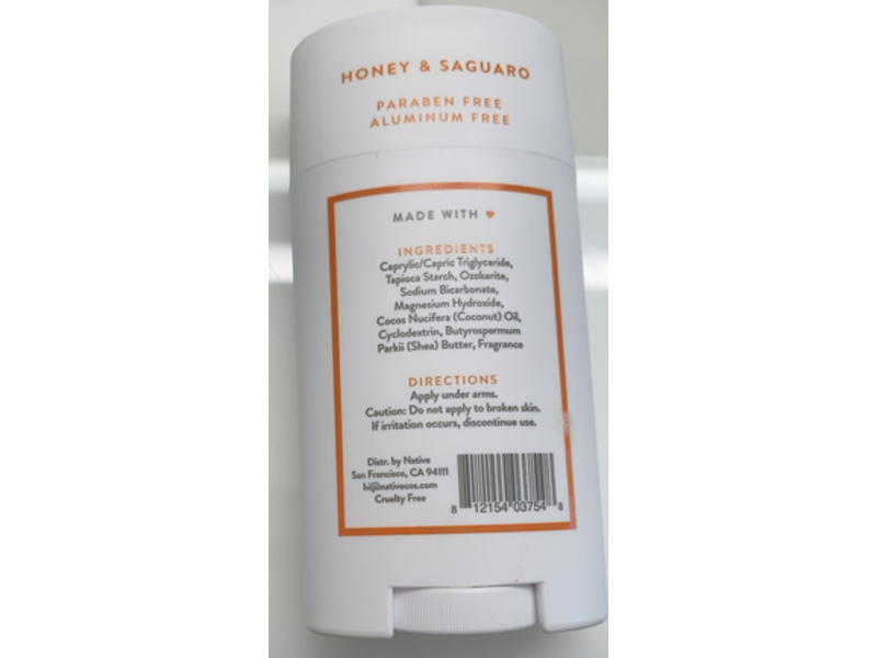 Native Deodorant, Honey & Saguaro, 2.65 oz/75 g