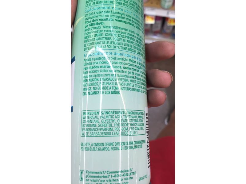 Gillette Satin Care Shave Gel Sensitive Skin, 7 oz (Pack of 12)