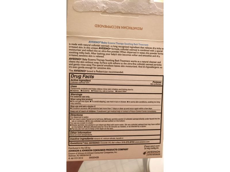 Aveeno Baby Eczema Therapy Soothing Bath Treatment, 3.75 oz/106 g, 5 Count