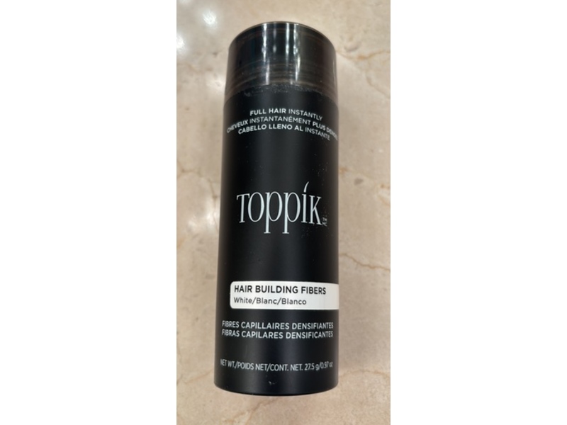 Toppik Hair Building Fibers, White, 0.97 oz/27.5 g