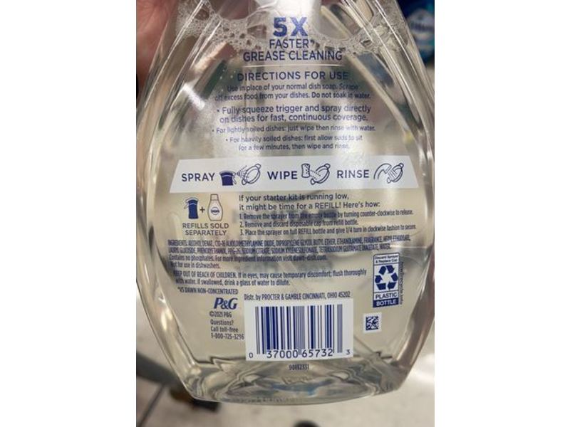 Dawn Ultra Platinum Dish Spray, Free & Clear, 16 fl oz/473 mL