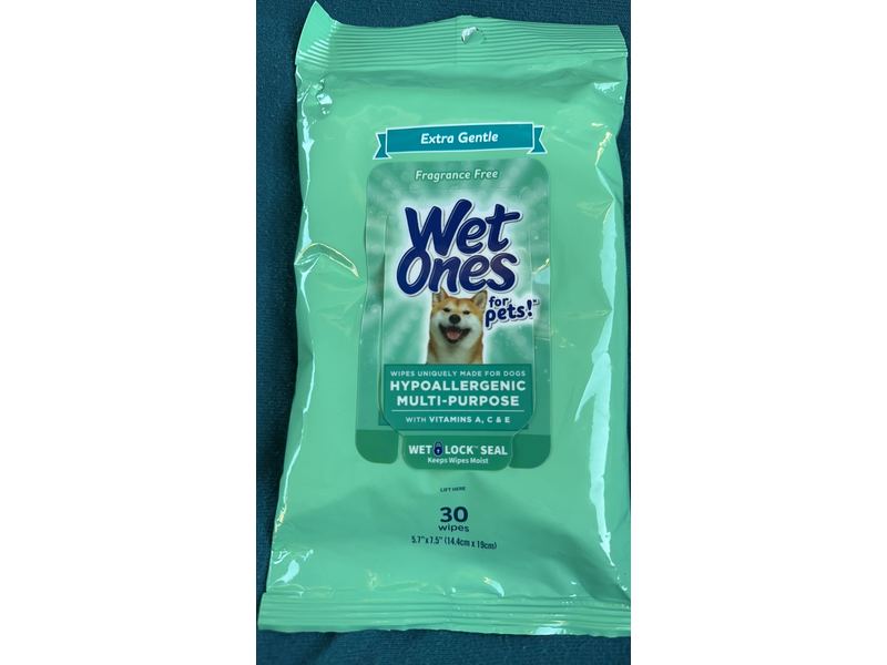 Wet Ones for Pets Hypoallergenic Multi-Purpose Dog Wipes, Vitamins A, C & E, 30 Count
