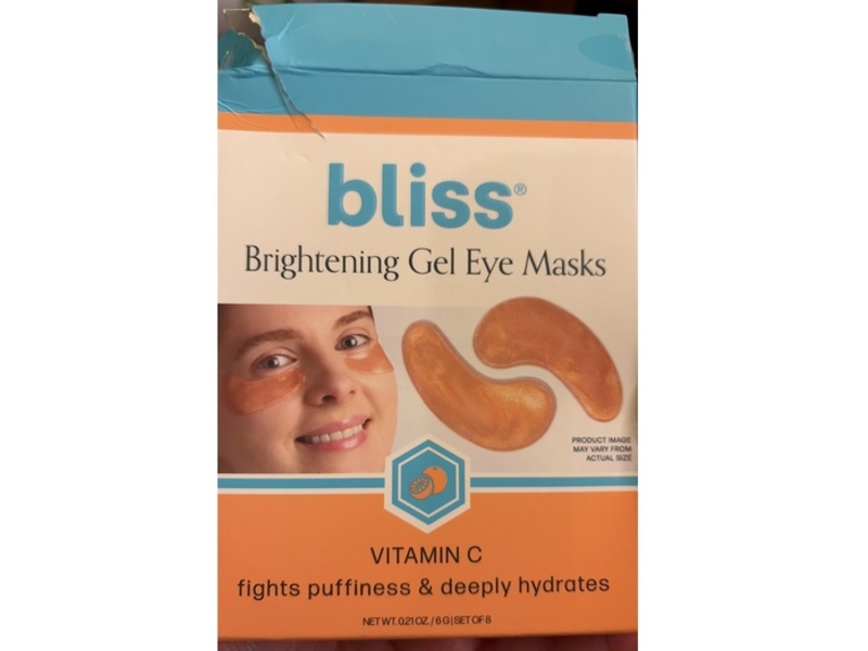 Bliss Brightening Gel Eye Mask, Vitamin C, 0.21 oz/6 g, Pack Of 8