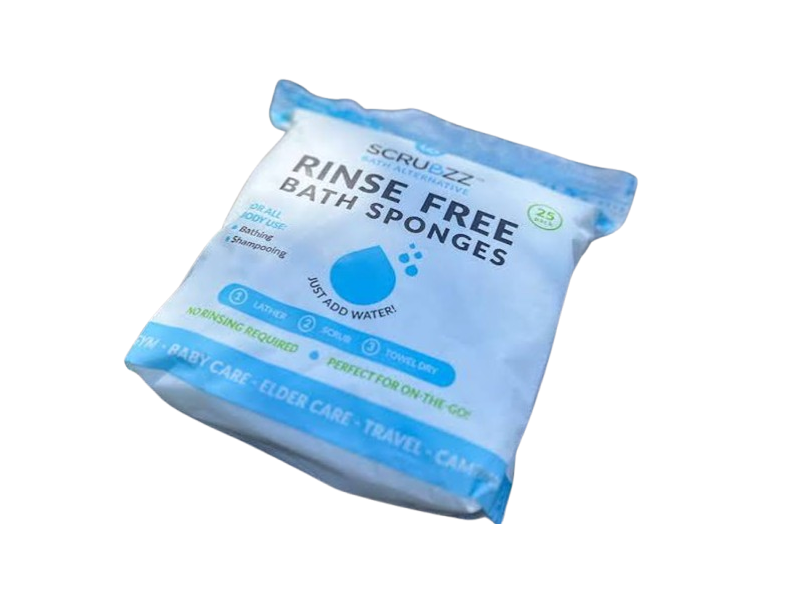 Scrubzz Rinse Free Bath Sponge, Pack Of 25