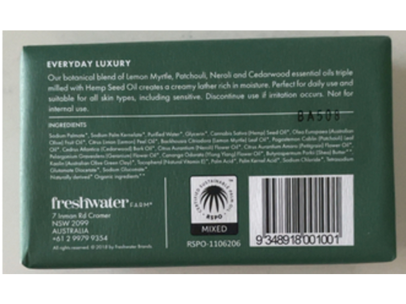 Freshwater Farm Hydrating Body Bar, Hemp Seed Oil, Shea Butter, 7 oz/200 g