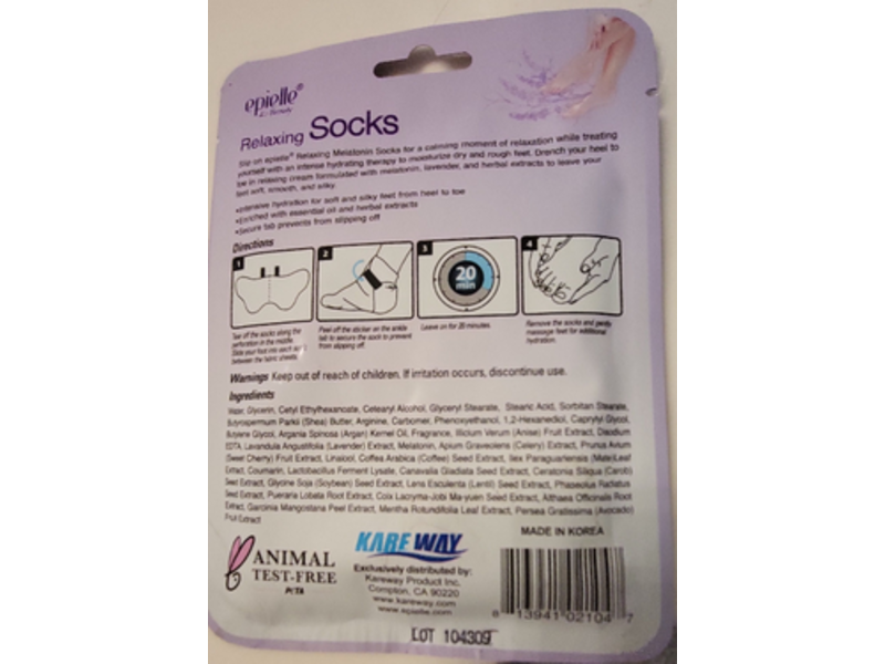 Epielle Relaxing Socks Cream, Melatonin + Lavender Extract, 1 Pair, Pack Of 6