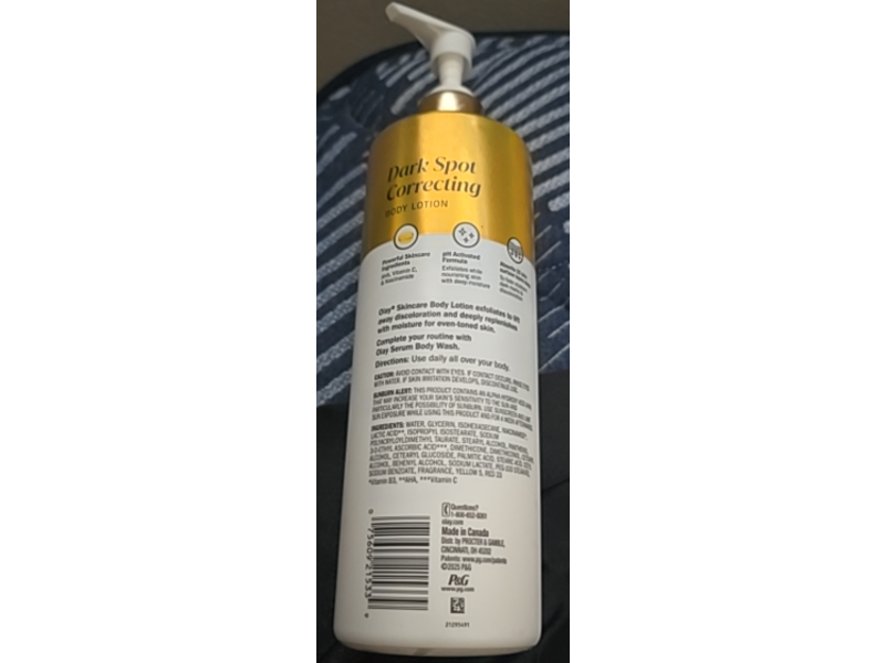 Olay Dark Spot Correcting Body Lotion, AHA & Vitamin C, 17 fl oz/502 mL