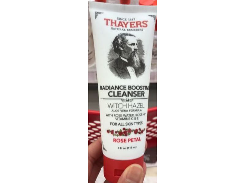 Thayers Radiance Boosting Cleanser, Rose Petal, Witch Hazel Aloe Vera Formula, 4 fl oz/118 mL