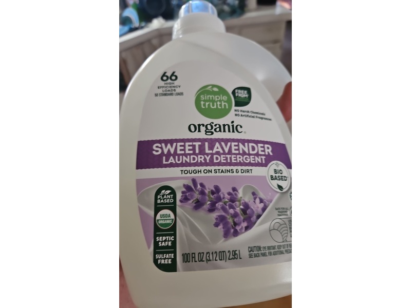 Simple Truth Organic Liquid Laundry Detergent, Sweet Lavender, 66 Loads, 100 fl oz/2.95 L