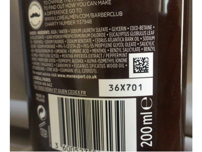 L'Oreal Men Expert Barber Club 3-in-1 Beard, Hair & Face Wash, 200 mL