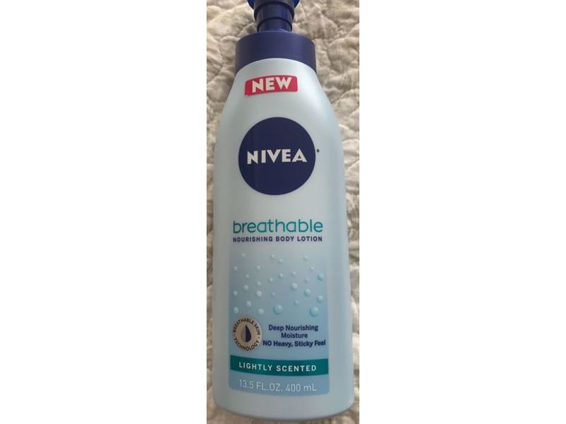 Nivea Breathable Body Lotion, Lightly Scented, 13.5 fl oz/400 mL, Pack Of 3