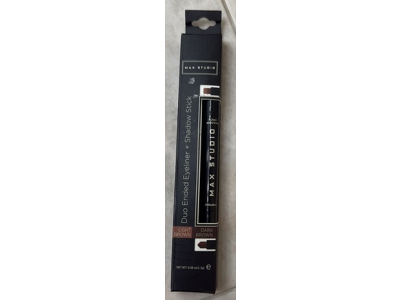 Max Studio Duo Ended Eyeliner+Shadow Stick, light Brown & Dark Brown, 0.08 oz/2.3 g