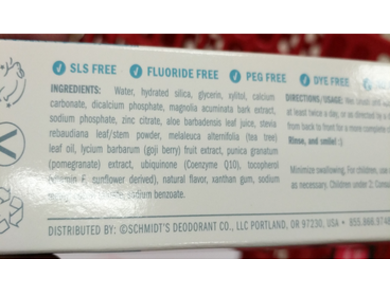 Schmidt's Tooth+Mouth Paste, Wondermint, Vitamins And Botanical Extracts, 4.7 oz/133 g