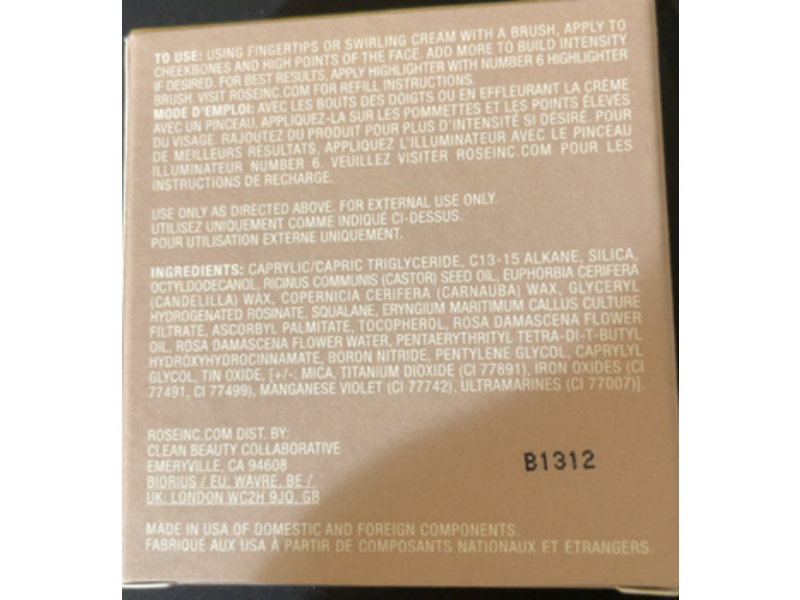 Rose Inc Solar Radiance Hydrating Cream Highlighter, 0.17 oz/5 g