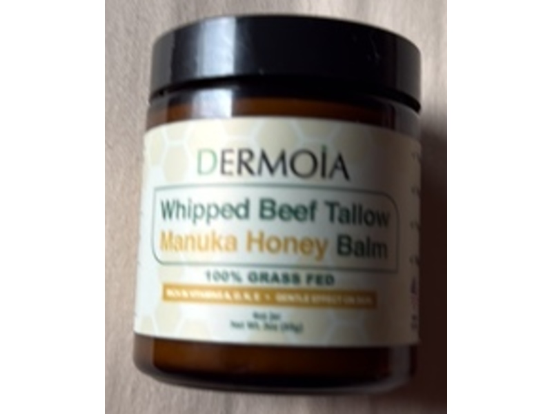 Dermoia Whipped Beef Tallow Balm, Manuka Honey, 3 oz