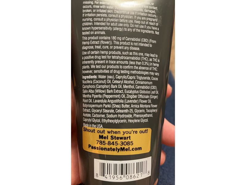 Pure Romance Heli CBD Muscle Rub Lotion, 6 fl oz/180 mL