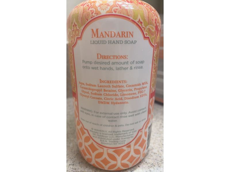 Waverly Liquid Hand Soap, Mandarin, 16 fl oz/500 mL