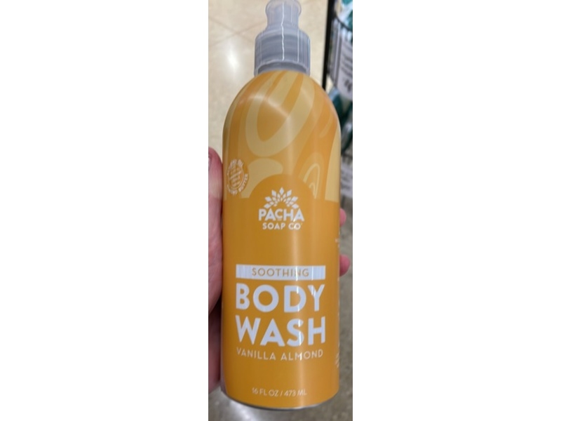 Pacha Soap Co Soothing Body Wash, Vanilla Almond,16 fl oz/473 mL