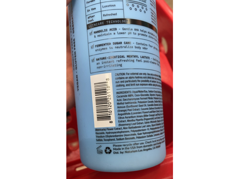 Naturium The Energizer Cooling Body Wash, 16.9 fl oz/500 mL