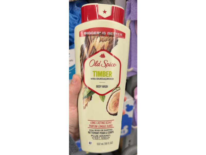 Old Spice Timber Body Wash, Sandalwood, 18 fl oz/532 mL