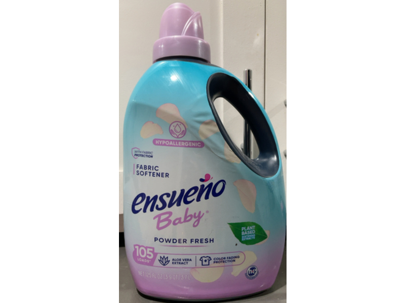 Ensueno Baby Powder Fresh Fabric Softener, 105 Loads, 125 fl oz/3.7 L
