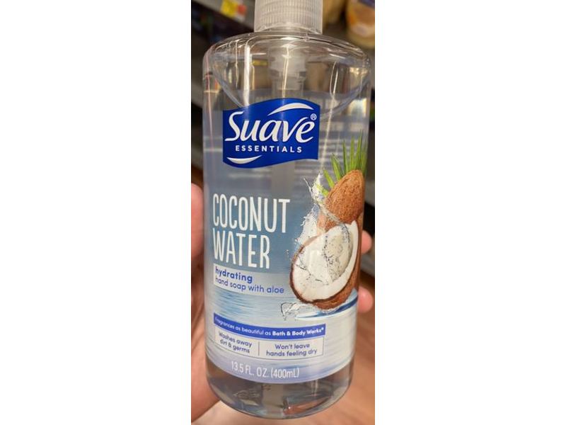 Suave Essentials Coconut Water Hydarting Hand Soap, Aloe, 13.5 fl oz/400 mL