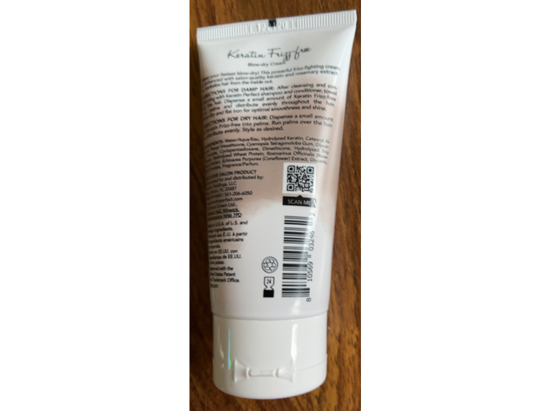 Keratin Perfect Frizz - Free Blow Dry Cream, 2.5 fl oz/75 mL