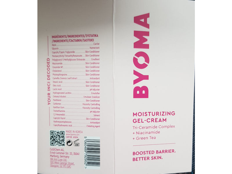 Byoma Moisturizing Gel Cream, Hydrate & Balance
