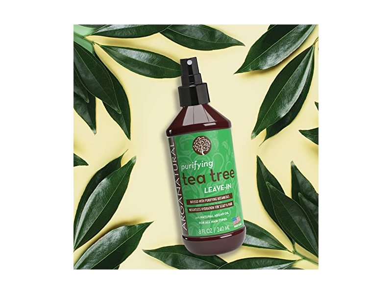 Arganatural Purifying Tea Tree Leave In Conditioner Spray, Natural Argan Oil, 8 fl oz/240 mL