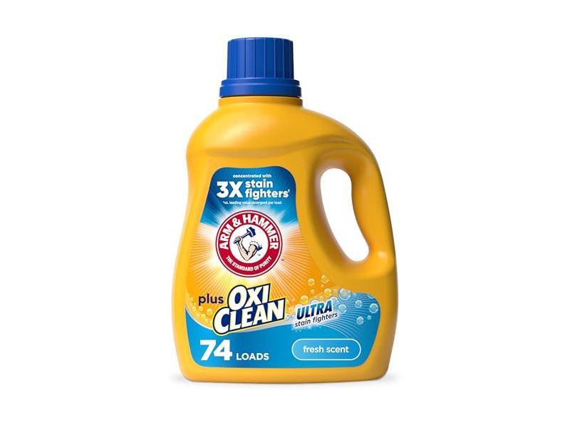 Arm & Hammer Plus Oxi Clean Ultra Stain Fighters, Fresh Scent, 96.2 fl oz/2.84 L, 74 Loads