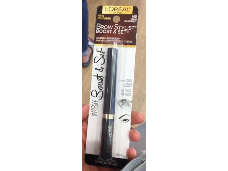 L'Oreal Paris Brow Stylist Boost & Set Volumizing Mascara, 460 Clear Transparent, 0.10 oz/3.2 mL