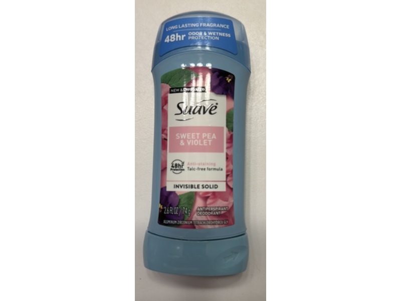 Suave Antiperspirant Deodorant, Sweet Pea & Violet, 2.6 fl oz/74 g