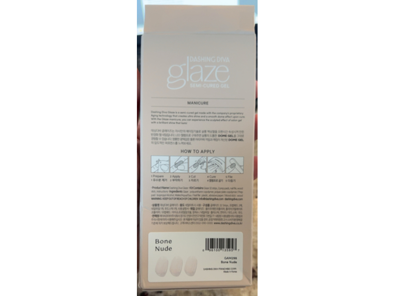 Dashing Diva Glaze Bare Collection Semi Cured Gel Nail Strips, Bone Nude, 32 Counts