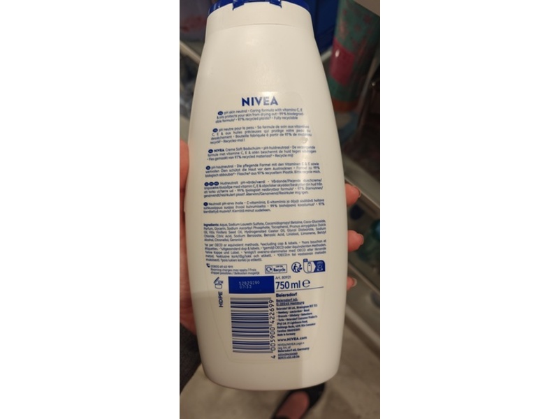 Nivea Creme Soft Caring Foam Bath, 25.3 fl oz/750 mL, Pack Of 2
