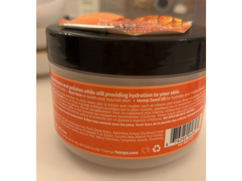 Hempz Herbal Sugar Scrub, Sweet Pineapple & Honey Melon, 7.3 oz/176 g