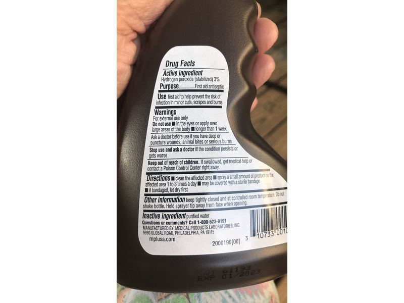 MPL Hydrogen Peroxide Spray Topical Solution First Aid Antiseptic, 8 fl oz/236 mL