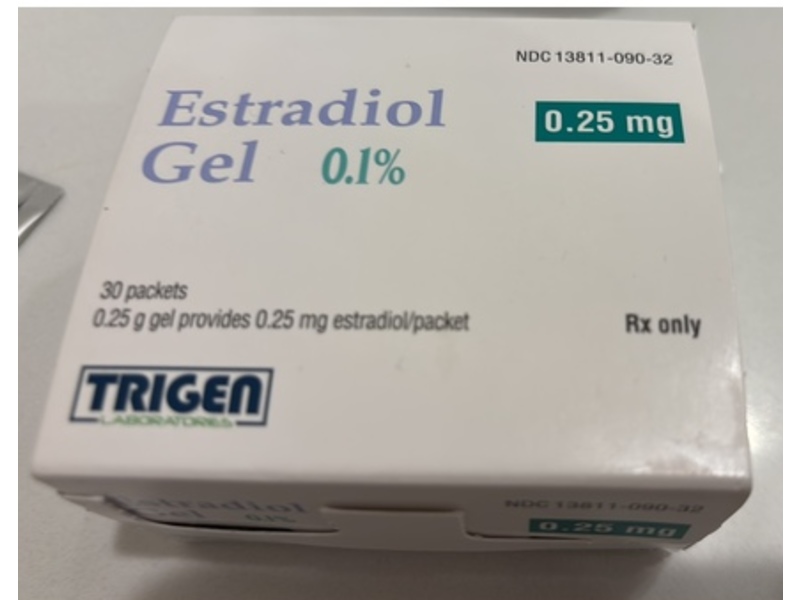 Estradiol Gel 0.1%/0.25 mg, 30 Count, Trigen (Rx)