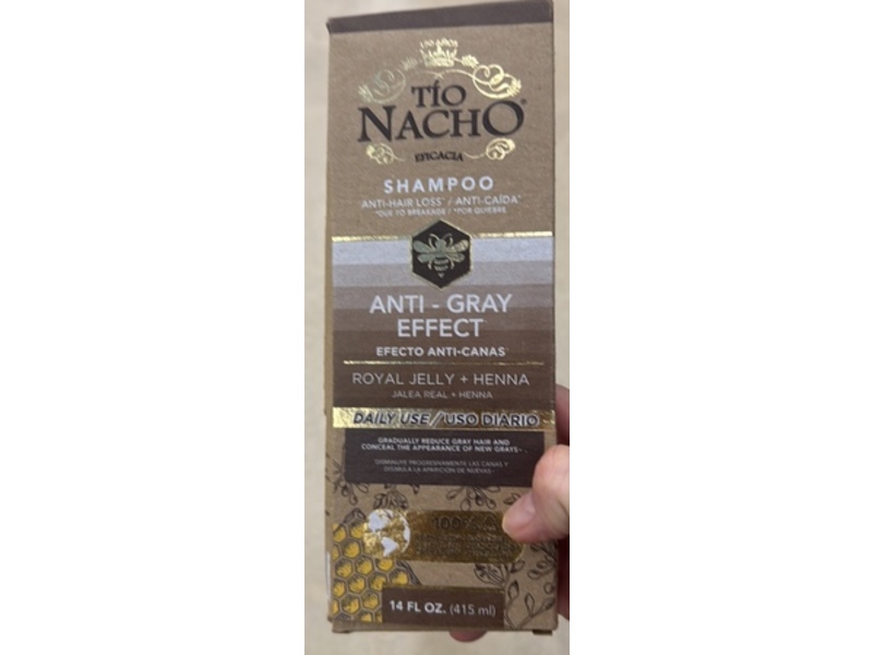 Tio Nacho Anti-Gray Effect Shampoo, Royal Jelly + Henna, 14 fl oz/415 mL