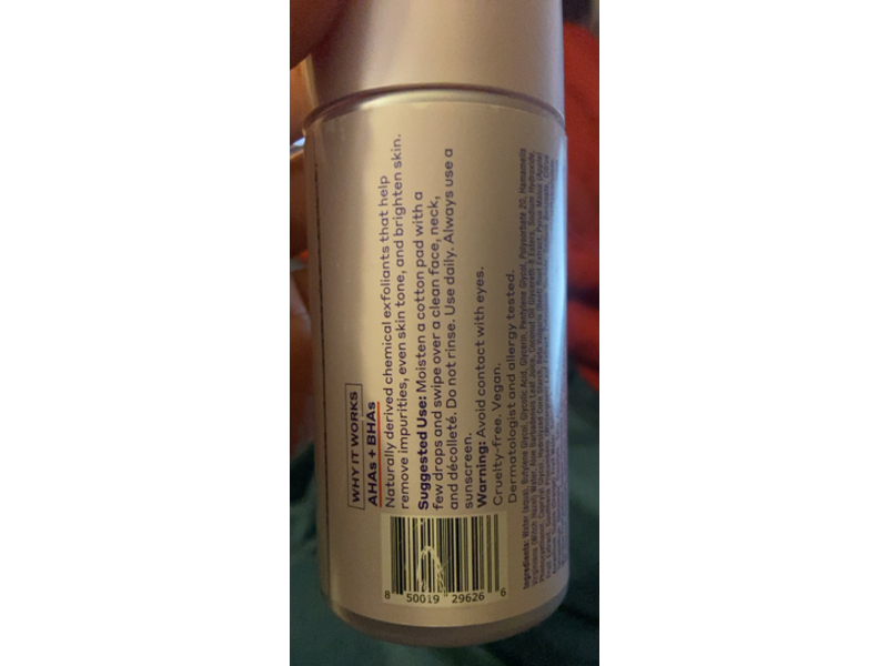 Womaness Brighten Up 2 in 1 Exfoliating Toner, Renews & Brightens, 3.4 fl oz/100 mL