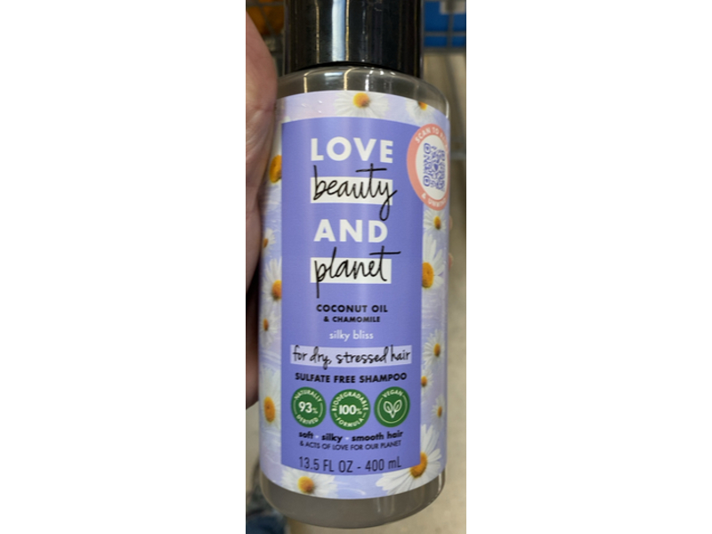 Love Beauty & Planet Silky Bliss Shampoo, Coconut Oil & Chamomile, 13.5 fl oz/400 mL