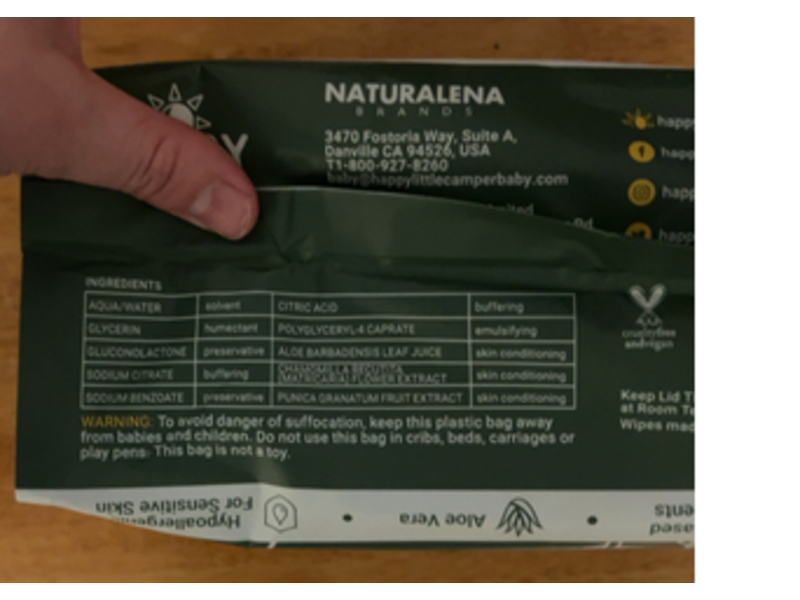 Happy Little Camper Natural Baby Wipes, Sensitive Skin, 216 Count