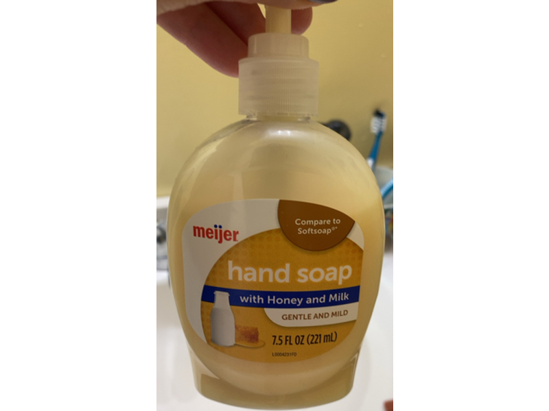 Meijer Hand Soap, Honey & Milk, 7.5 fl oz/221 mL